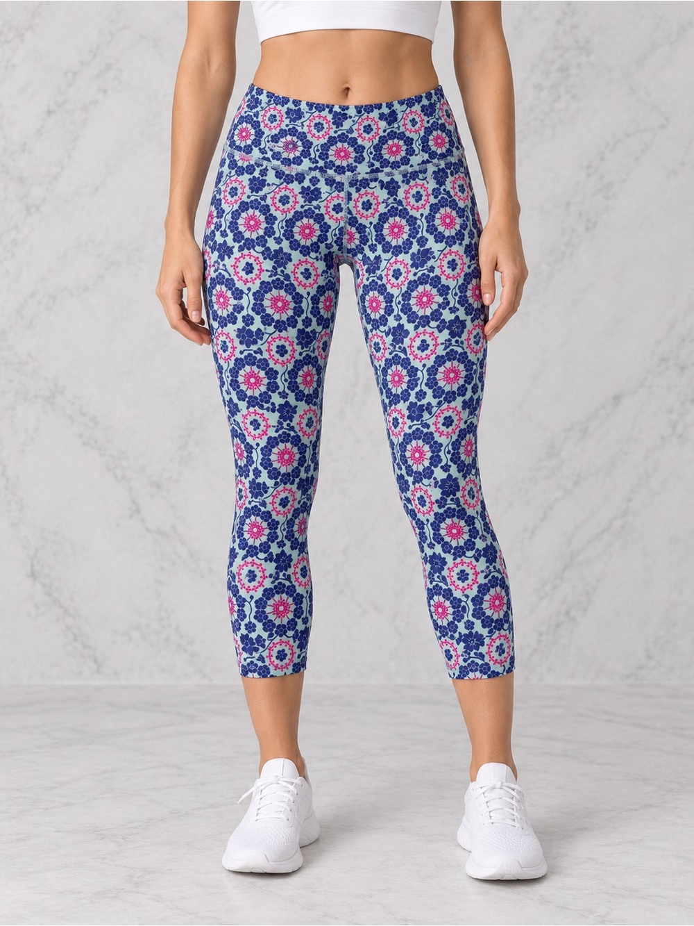 Lululemon Wunder Under Floral Crop Leggings Size 4